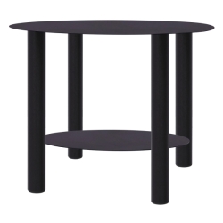 Czarny stolik CLEO 60 cm – metalowy stolik z półką