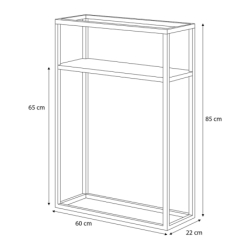 Czarny stolik CLEO 60 cm  metalowy stolik z pó³k¹