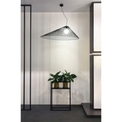 Czarny stolik CLEO 60 cm  metalowy stolik z pó³k¹