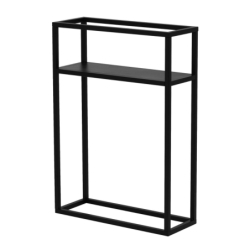 Czarny stolik CLEO 60 cm  metalowy stolik z pó³k¹